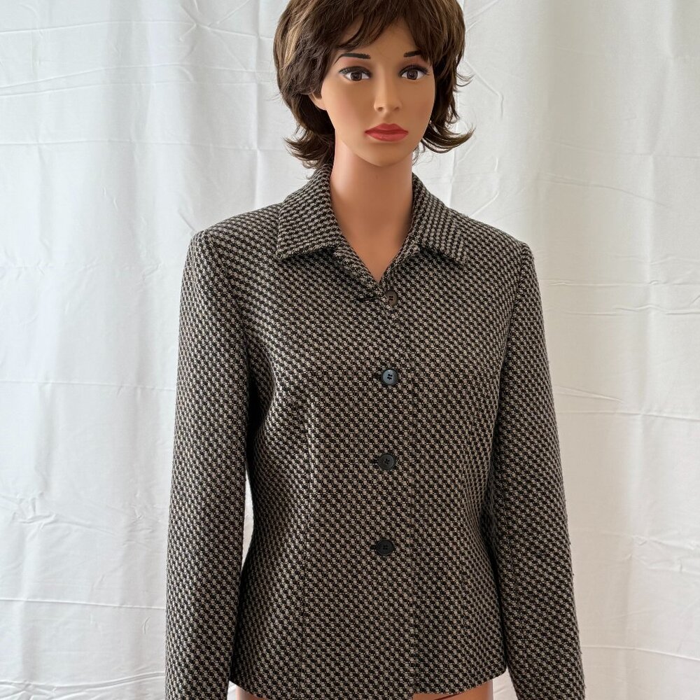Ann Taylor Black/Taupe Wool Jacket / Size 6 / Chic/Classic/Timeless